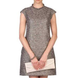Ted Baker Beliba Metallic Tweed Shift Dress Size TED 2/ US 6 NWT